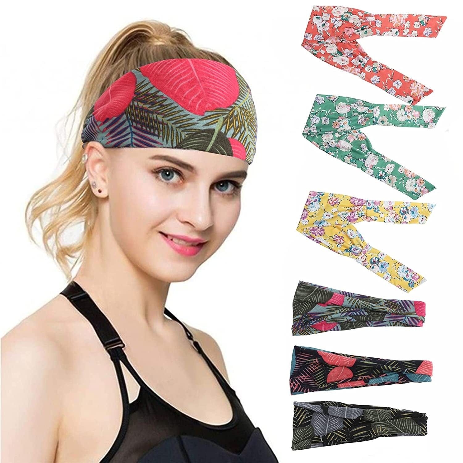 3PCS Adjustable Headband Knotted Hairband - Tie up Head Wrap Headband for Sports/Running/Yoga Apparel & Accessories > Clothing Accessories > Bandanas & Headties Molans Color-G  