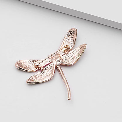 3Pcs Dragonfly Rhinestone Brooches Crystal Animal Brooch Pins Colorful Enamel Insect Lapel Pin for Clothes Bag Hat Wedding Decoration
