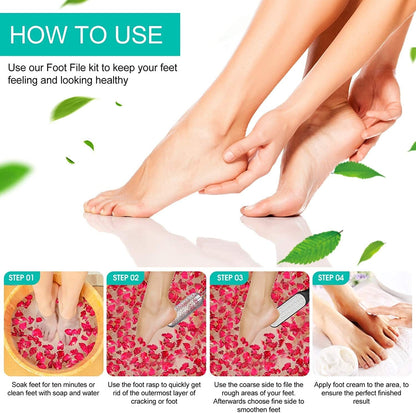 3Pcs Foot Files for Pedicures, 2 Stainless Steel Foot File Graters with an Extra Strong Removable Frame and a 2 Sided Foot File. Great Foot Care Products to Make Your Feet Look Healthy &Feel Refreshed Health & Beauty > Personal Care > Foot Care Capspace   