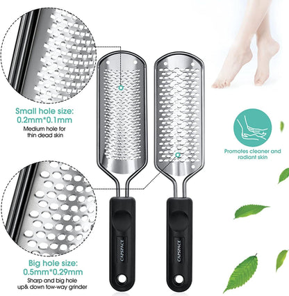 3Pcs Foot Files for Pedicures, 2 Stainless Steel Foot File Graters with an Extra Strong Removable Frame and a 2 Sided Foot File. Great Foot Care Products to Make Your Feet Look Healthy &Feel Refreshed Health & Beauty > Personal Care > Foot Care Capspace   