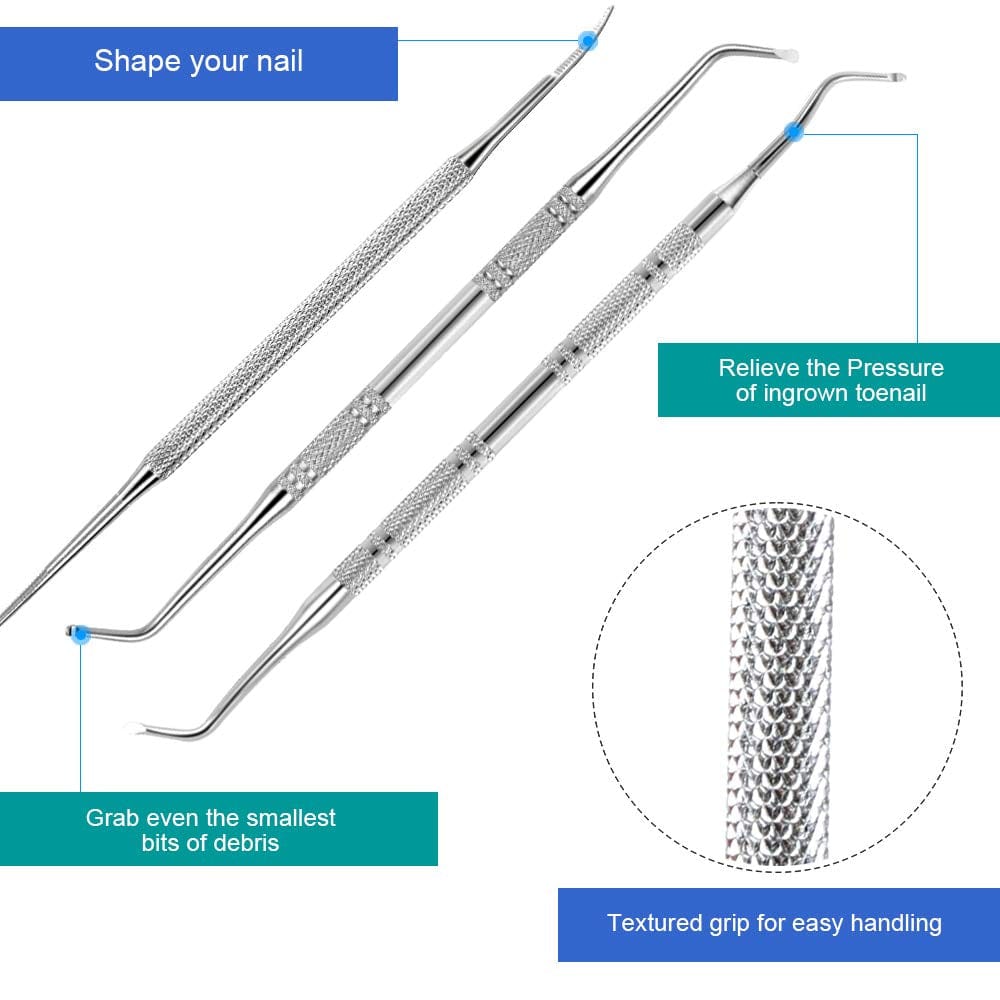3Pcs Ingrown Toenail Tool, Toenail File and Lifters, [ Upgraded ] Teenitor Professional Surgical Safe Nail Treatment Pedicure Tool Kit under Nail Cleaner Tools Pain Relief Health & Beauty > Personal Care > Cosmetics > Cosmetic Tools > Nail Tools Teenitor   