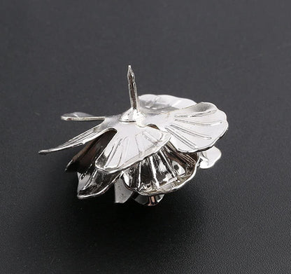 3PCS Men'S Rose Golden Flower Lapel Stick Brooch Pins for Sui,Black/Sliver/Gold