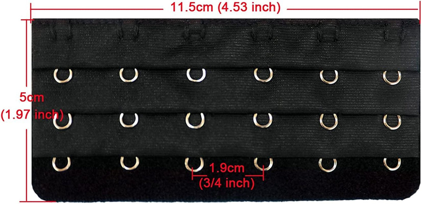3Pcs Women'S Bra Band Extender 6-Hook plus Size Spacing Bra Extension Straps