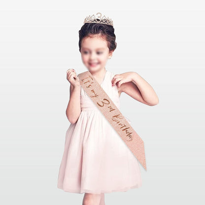 3Rd Birthday Sash and Tiara for Girls, Rose Gold Birthday Sash Crown 3 & Fabulous Sash and Tiara for Girls, 3Rd Birthday Gifts for Happy 3Rd Birthday Party Favor Supplies Apparel & Accessories > Clothing Accessories > Sashes BRT Bearingshui   