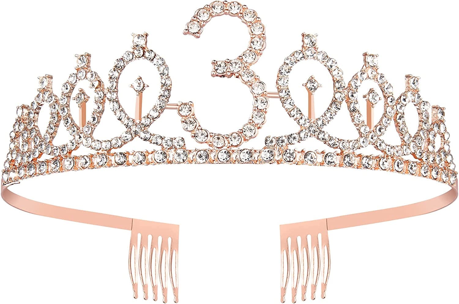 3Rd Birthday Sash and Tiara for Girls, Rose Gold Birthday Sash Crown 3 & Fabulous Sash and Tiara for Girls, 3Rd Birthday Gifts for Happy 3Rd Birthday Party Favor Supplies Apparel & Accessories > Clothing Accessories > Sashes BRT Bearingshui   