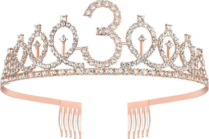 3Rd Birthday Sash and Tiara for Girls, Rose Gold Birthday Sash Crown 3 & Fabulous Sash and Tiara for Girls, 3Rd Birthday Gifts for Happy 3Rd Birthday Party Favor Supplies Apparel & Accessories > Clothing Accessories > Sashes BRT Bearingshui   