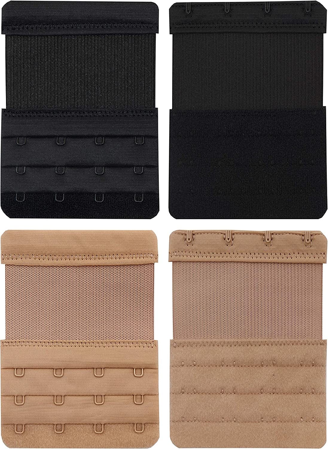 4 Hook Bra Extenders,Stretchy Soft and Comfortable Bra Strap Extender