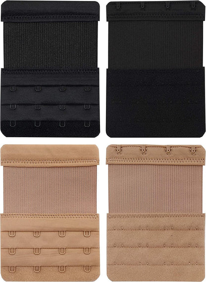 4 Hook Bra Extenders,Stretchy Soft and Comfortable Bra Strap Extender