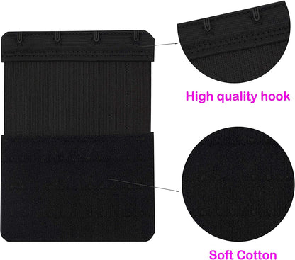 4 Hook Bra Extenders,Stretchy Soft and Comfortable Bra Strap Extender