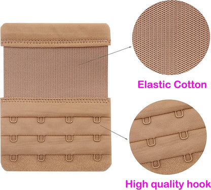 4 Hook Bra Extenders,Stretchy Soft and Comfortable Bra Strap Extender