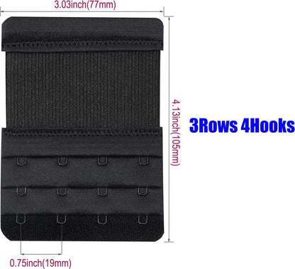 4 Hook Bra Extenders,Stretchy Soft and Comfortable Bra Strap Extender