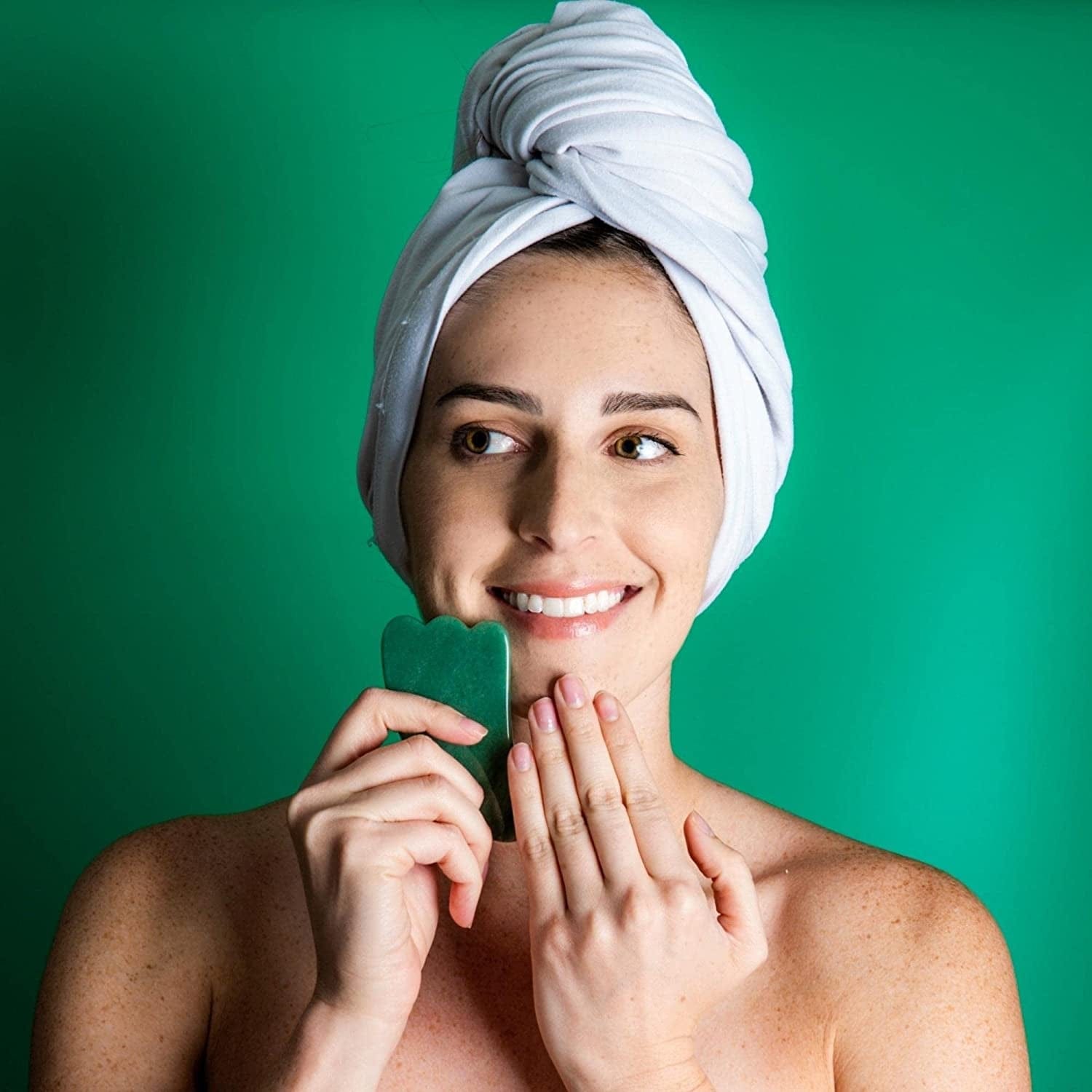 4-In-1 Jade Roller and Gua Sha Set. Jade Face Roller with Eye Massager, Jade Gua Sha, Ridged Roller Massager. Jade Roller for Face Real Jade 100% Jade Stone Roller. Warm Facial Massager or Ice Roller Health & Beauty > Personal Care > Cosmetics > Cosmetic Tools > Skin Care Tools MoValues   