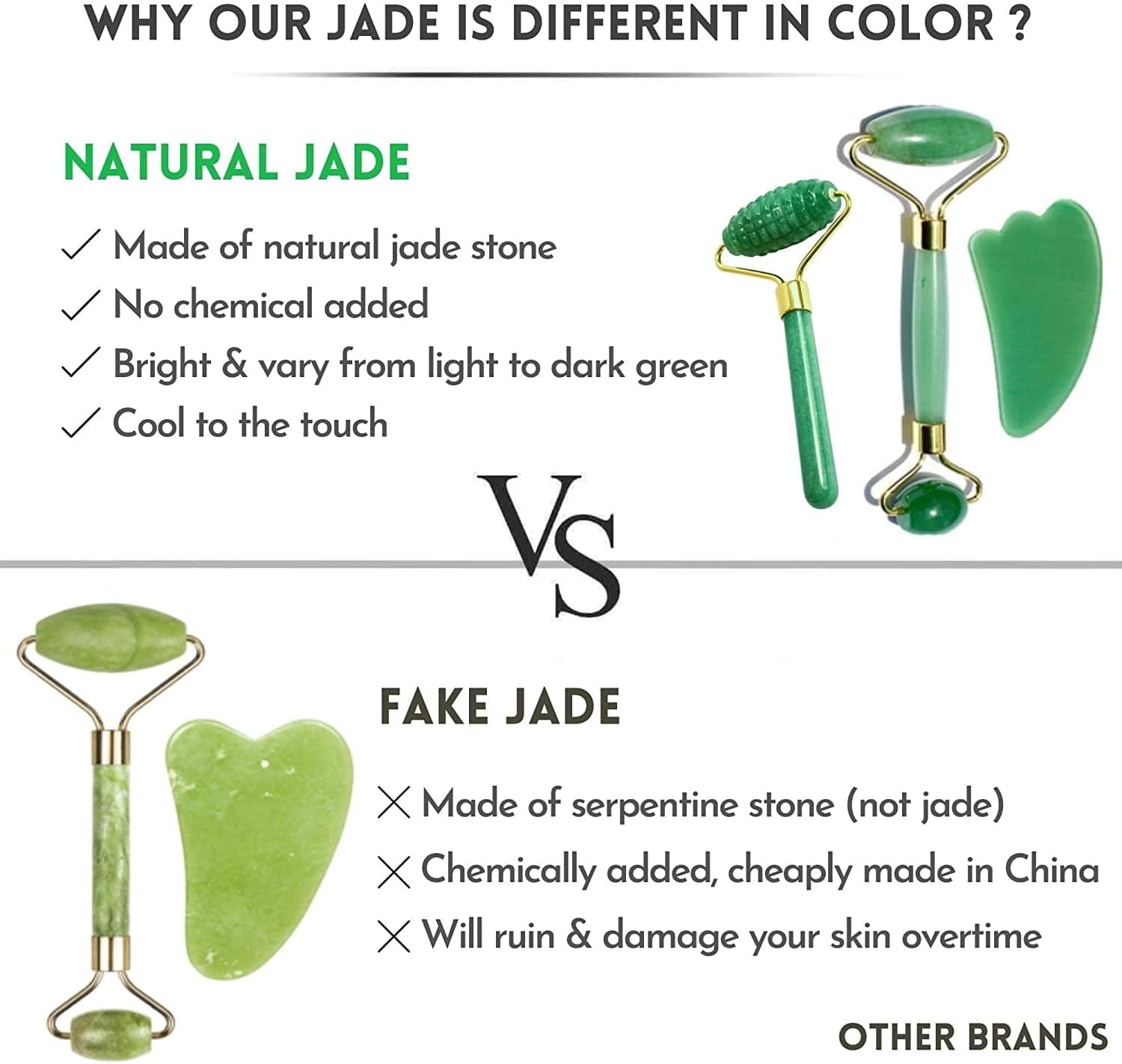 4-In-1 Jade Roller and Gua Sha Set. Jade Face Roller with Eye Massager, Jade Gua Sha, Ridged Roller Massager. Jade Roller for Face Real Jade 100% Jade Stone Roller. Warm Facial Massager or Ice Roller Health & Beauty > Personal Care > Cosmetics > Cosmetic Tools > Skin Care Tools MoValues   