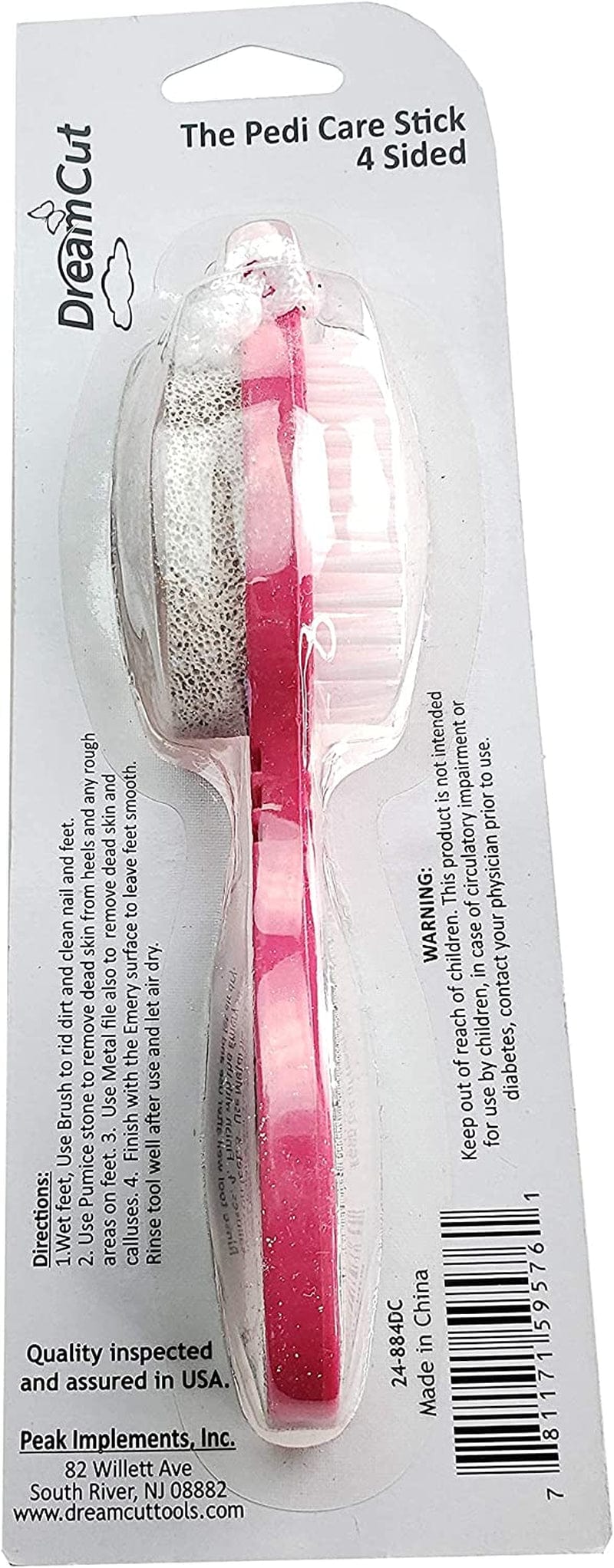 4 in 1 the Pedi Care Stick 4 Sided Pedicure Paddle Metal File and Emery Board Tool with Pumice Stone for Feet by Dreamcut Health & Beauty > Personal Care > Foot Care DreamCut   