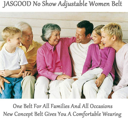 4 Pack Invisible Women Stretch Belt No Show Elastic Web Strap Belt with Flat Buckle for Jeans Pants Dresses Apparel & Accessories > Clothing Accessories > Belts KYLIE MAX   
