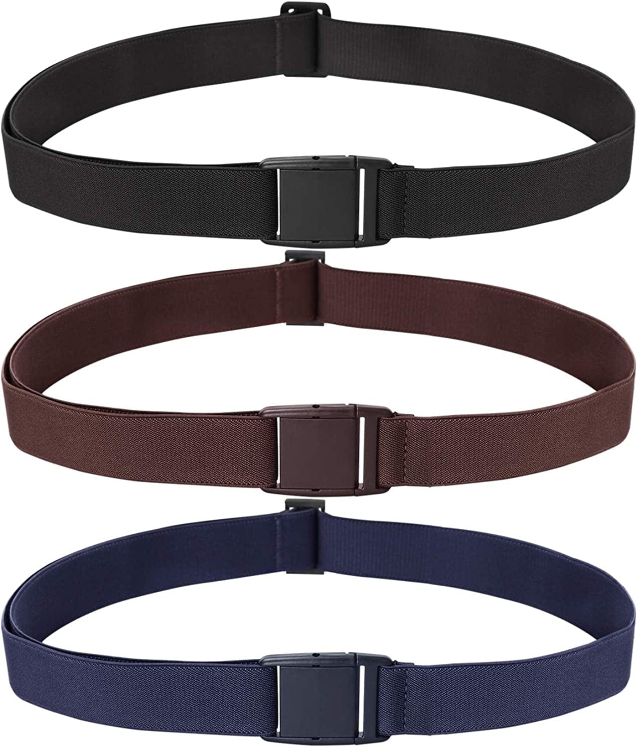 4 Pack Invisible Women Stretch Belt No Show Elastic Web Strap Belt with Flat Buckle for Jeans Pants Dresses Apparel & Accessories > Clothing Accessories > Belts KYLIE MAX   