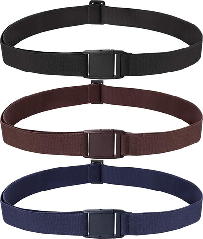 4 Pack Invisible Women Stretch Belt No Show Elastic Web Strap Belt with Flat Buckle for Jeans Pants Dresses Apparel & Accessories > Clothing Accessories > Belts KYLIE MAX   