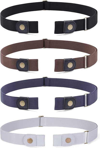 4 Pack No Buckle Belt, JASGOOD Buckle Free Stretch Belt for Women and Men Jeans Pants Apparel & Accessories > Clothing Accessories > Belts KYLIE MAX   