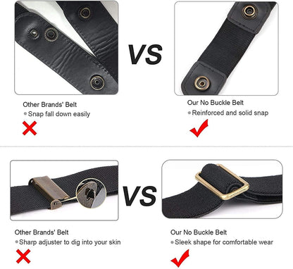 4 Pack No Buckle Belt, JASGOOD Buckle Free Stretch Belt for Women and Men Jeans Pants Apparel & Accessories > Clothing Accessories > Belts KYLIE MAX   