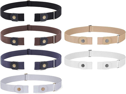 4 Pack No Buckle Belt, JASGOOD Buckle Free Stretch Belt for Women and Men Jeans Pants Apparel & Accessories > Clothing Accessories > Belts KYLIE MAX   