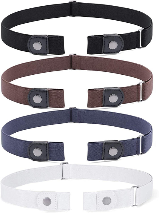 4 Pack No Buckle Belt, JASGOOD Buckle Free Stretch Belt for Women and Men Jeans Pants Apparel & Accessories > Clothing Accessories > Belts KYLIE MAX   