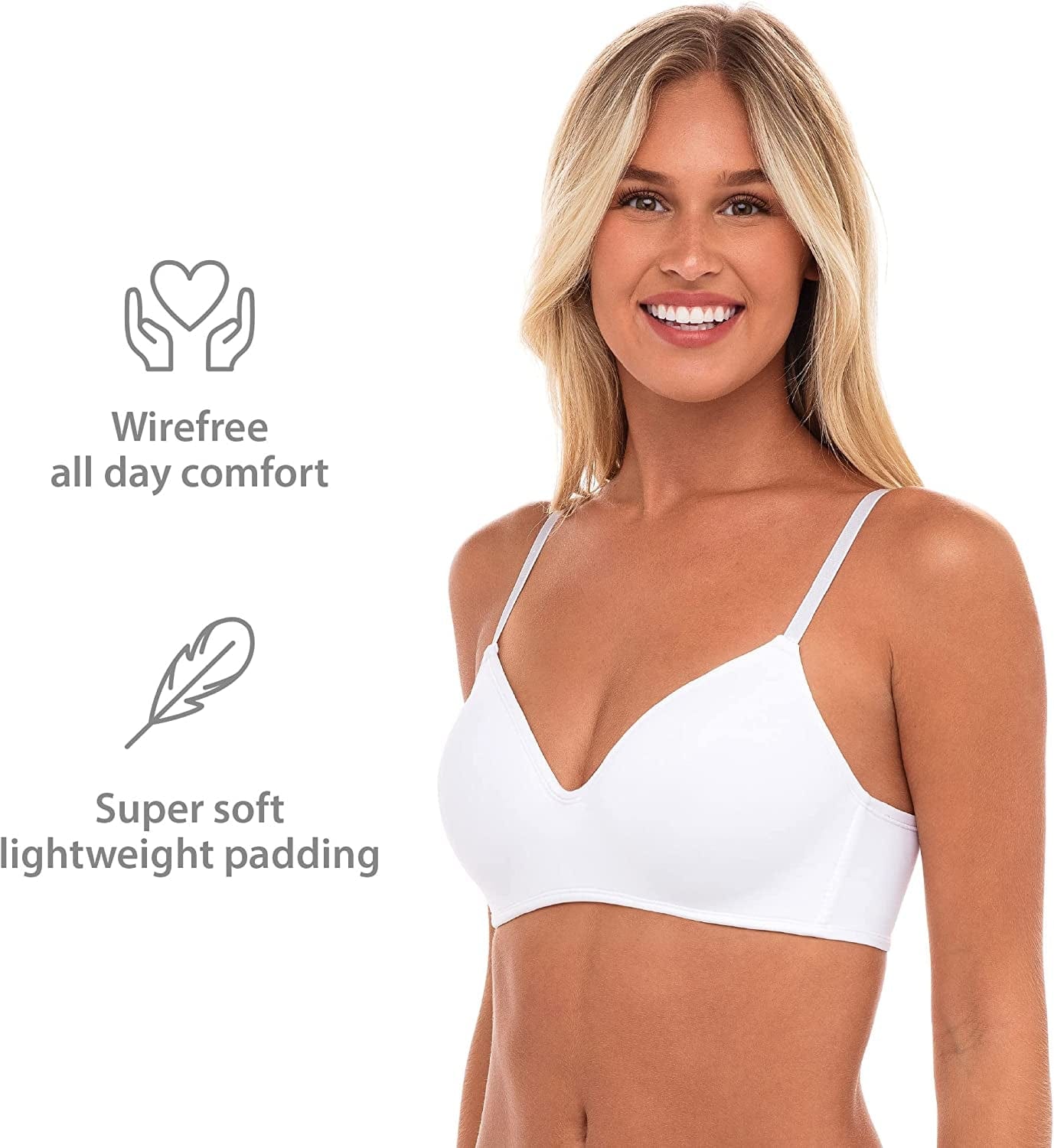 4 Pack Wirefree Bra - Women'S Flexible Soft Foam Wireless No Wire Soft Pad T Shirt Bra Value Pack