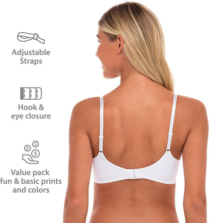 4 Pack Wirefree Bra - Women'S Flexible Soft Foam Wireless No Wire Soft Pad T Shirt Bra Value Pack
