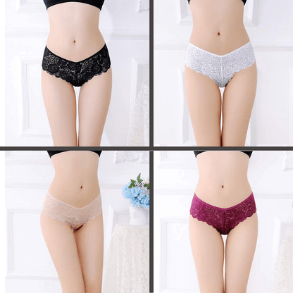 4 Pack Women'S Lace Thongs Bikini Panties Sexy Lingerie Panty G-String Underwear Apparel & Accessories > Clothing > Underwear & Socks > Underwear Anna & Eric   