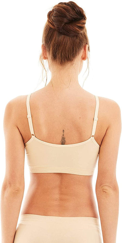 4 Pack Women’S Nylon Spandex Removable Pads Comfort Cami Bras Wireless
