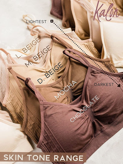 4 Pack Women’S Nylon Spandex Removable Pads Comfort Cami Bras Wireless