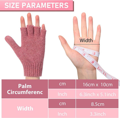 4 Pairs Women Winter Convertible Gloves Fingerless Mittens Warm Knit Flip Wool Gloves Knitted Half Finger Gloves with Cover Apparel & Accessories > Clothing Accessories > Gloves & Mittens Tarpop   