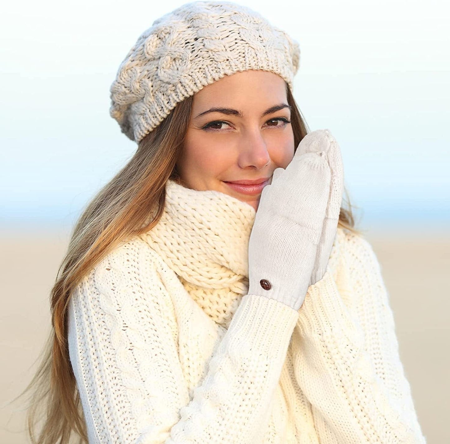 4 Pairs Women Winter Convertible Gloves Fingerless Mittens Warm Knit Flip Wool Gloves Knitted Half Finger Gloves with Cover Apparel & Accessories > Clothing Accessories > Gloves & Mittens Tarpop   