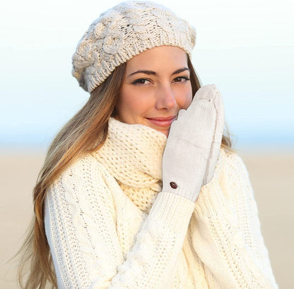 4 Pairs Women Winter Convertible Gloves Fingerless Mittens Warm Knit Flip Wool Gloves Knitted Half Finger Gloves with Cover Apparel & Accessories > Clothing Accessories > Gloves & Mittens Tarpop   