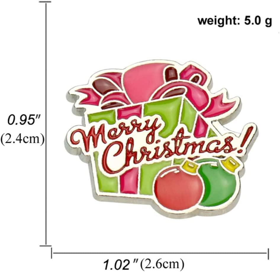 4 Pcs Enamel Christmas Brooch Pins Jewelry Xmas Tree Santa Snowflake Badge Clasp Lapel Collar Corsage for Woman Kids Holiday Xmas Gift Party Wedding