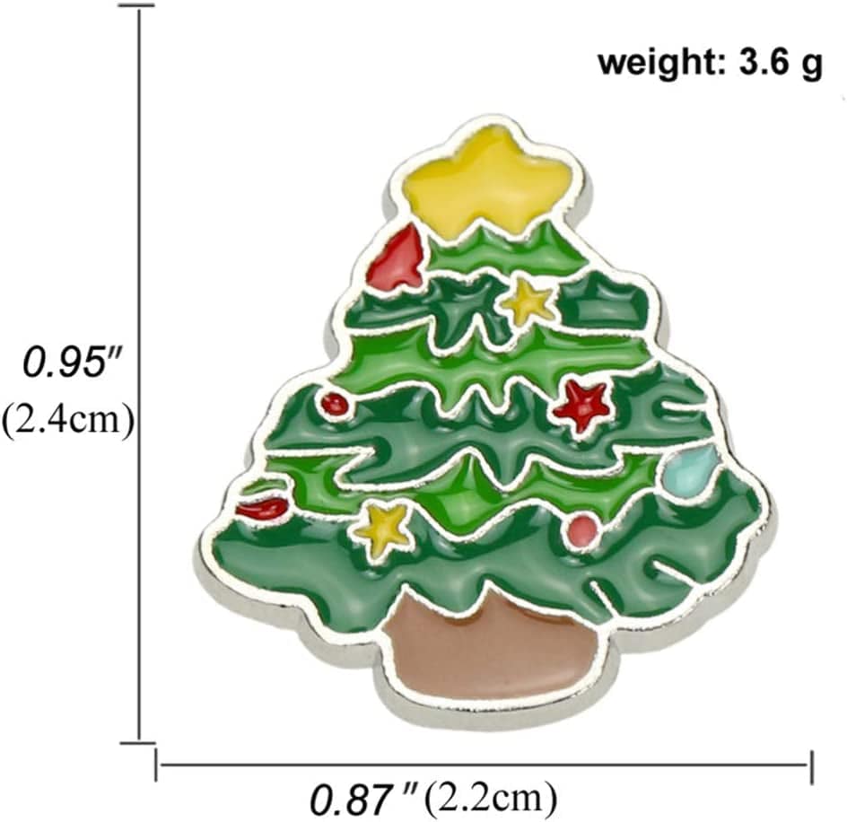 4 Pcs Enamel Christmas Brooch Pins Jewelry Xmas Tree Santa Snowflake Badge Clasp Lapel Collar Corsage for Woman Kids Holiday Xmas Gift Party Wedding