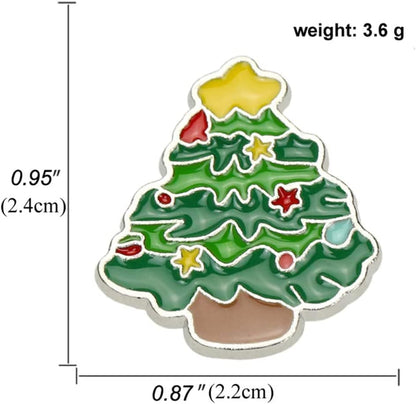 4 Pcs Enamel Christmas Brooch Pins Jewelry Xmas Tree Santa Snowflake Badge Clasp Lapel Collar Corsage for Woman Kids Holiday Xmas Gift Party Wedding