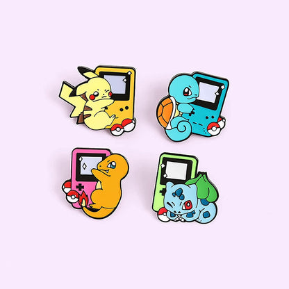 4 Pcs Pocket Monster Little Fire Dragon Anime Cute Enamel Pins Set for Jackets Backpack Shirt Lapel Button Badges Pins Aesthetic Brooch for Women Fashion Jewelry(F4)