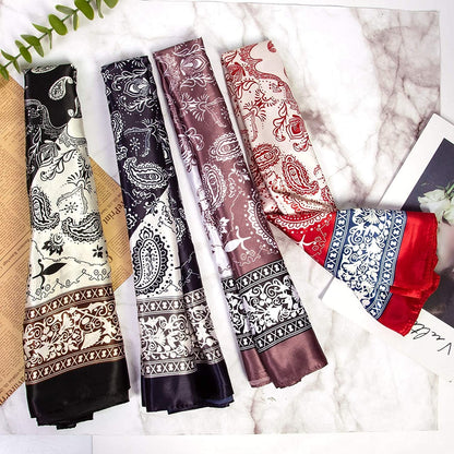 4 Pcs Silk Feeling Head Scarf for Women, 35 X 35 Inches Silky Satin Neck Head Hair Scarf for Women Fashion Gifts Apparel & Accessories > Clothing Accessories > Bandanas & Headties Chalier Fashion   