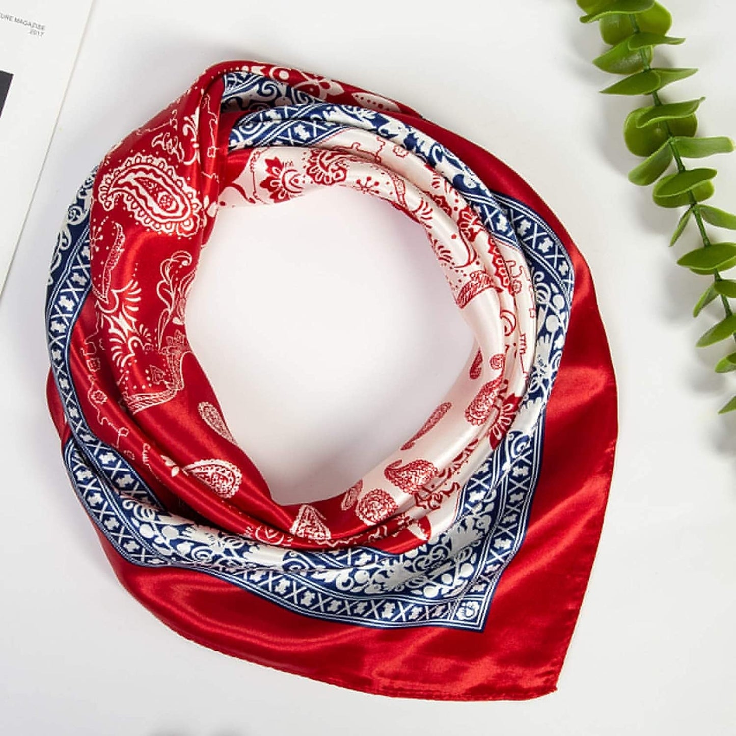4 Pcs Silk Feeling Head Scarf for Women, 35 X 35 Inches Silky Satin Neck Head Hair Scarf for Women Fashion Gifts Apparel & Accessories > Clothing Accessories > Bandanas & Headties Chalier Fashion   