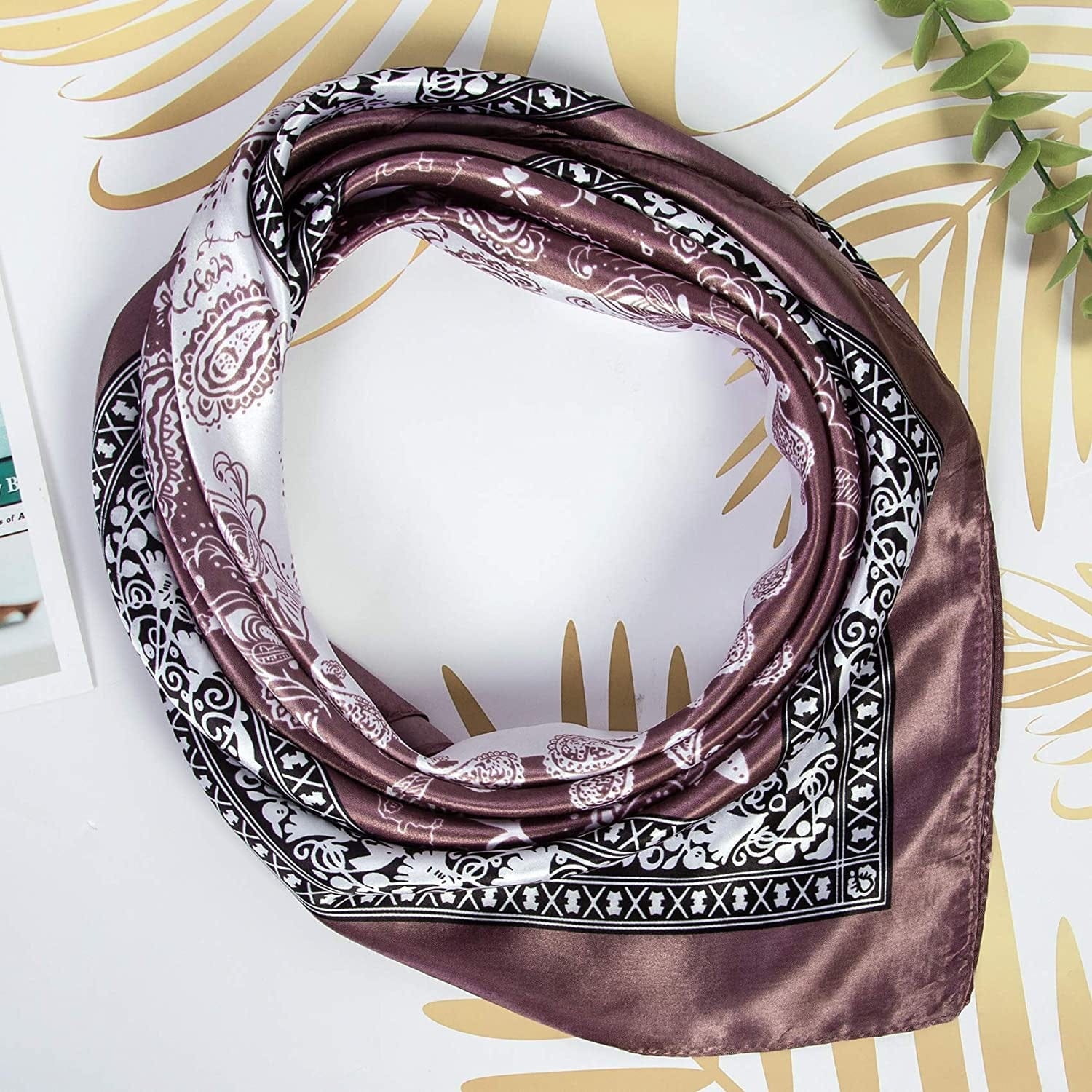 4 Pcs Silk Feeling Head Scarf for Women, 35 X 35 Inches Silky Satin Neck Head Hair Scarf for Women Fashion Gifts Apparel & Accessories > Clothing Accessories > Bandanas & Headties Chalier Fashion   
