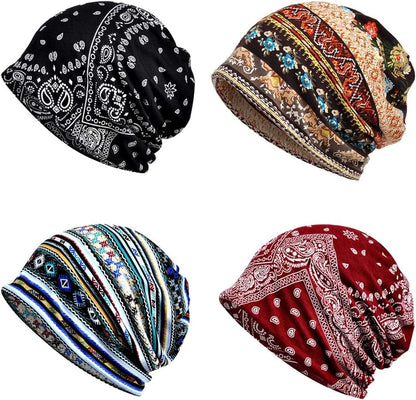 4 PCS Women Baggy Slouchy Beanie Chemo Hat Cap Slouchy Snood Hat Cancer Headwear… Apparel & Accessories > Clothing Accessories > Hats Waybas 4 Pcs Black Coffee Blue Red  