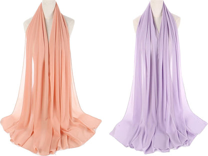 4 Pcs Women Chiffon Scarves Shawl Long Scarf Wrap Scarves Soft Scarves Travel Sunscreen Wrap Scarf Multicolor Apparel & Accessories > Clothing Accessories > Scarves & Shawls Axe Sickle   