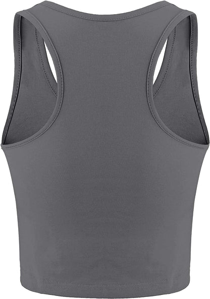 4 Pieces Basic Crop Tank Tops Sleeveless Racerback Crop Sport Top for Women