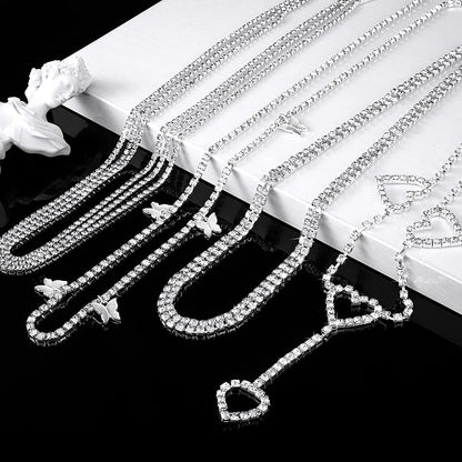 4 Pieces Crystal Boho Waist Chains Rhinestone Belly Chain Jewelry for Women 90S Body Chain Waist Apparel & Accessories > Jewelry > Body Jewelry Sureio   