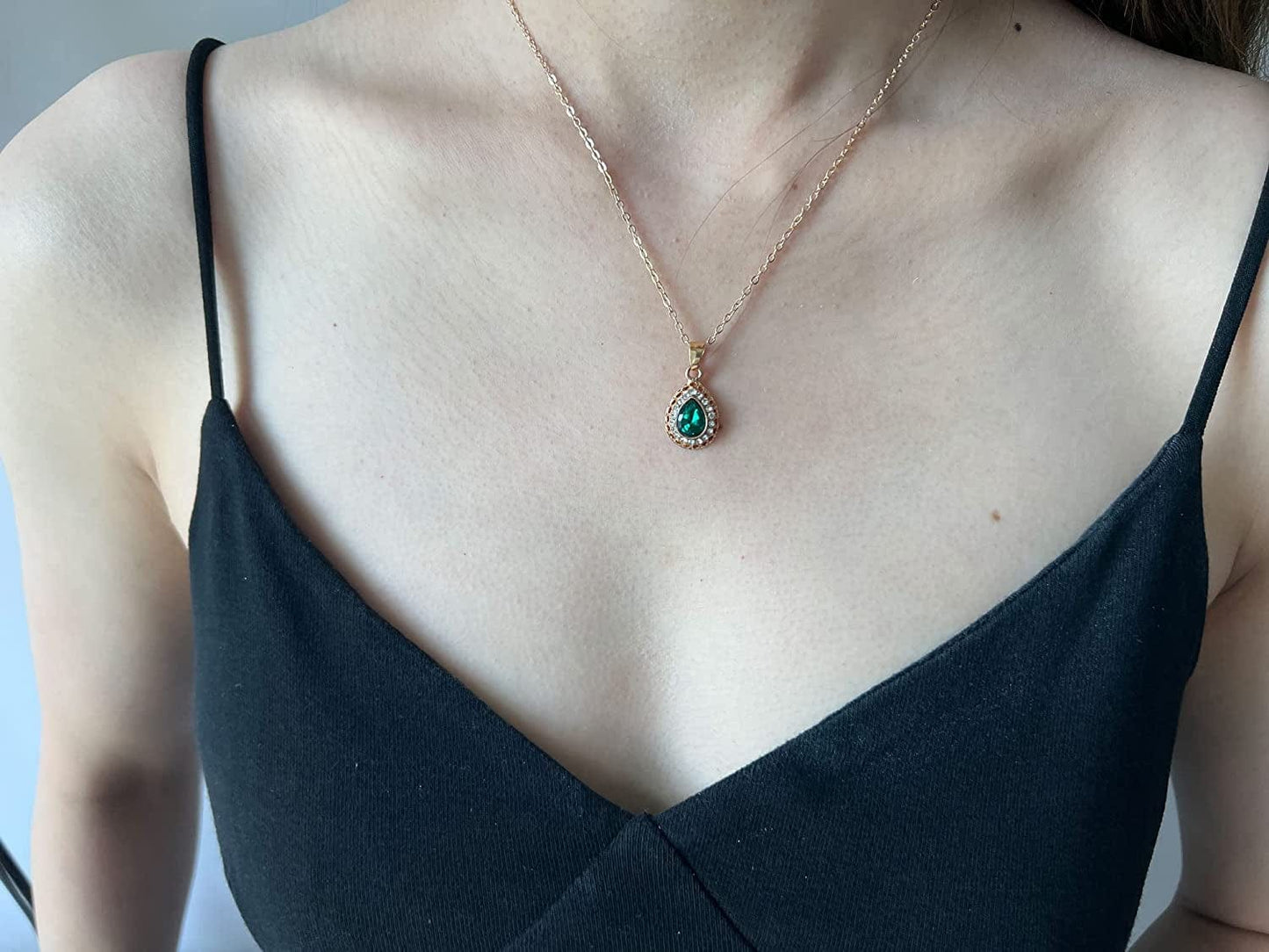 4 Pieces Fashion Elegant Water Droplets Crystal Pendent Necklace Earring Bracelet Ring Jewelry Set for Women Wife Wedding Party Prom Holiday Gifts