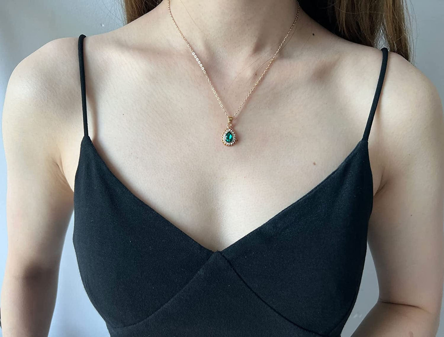 4 Pieces Fashion Elegant Water Droplets Crystal Pendent Necklace Earring Bracelet Ring Jewelry Set for Women Wife Wedding Party Prom Holiday Gifts