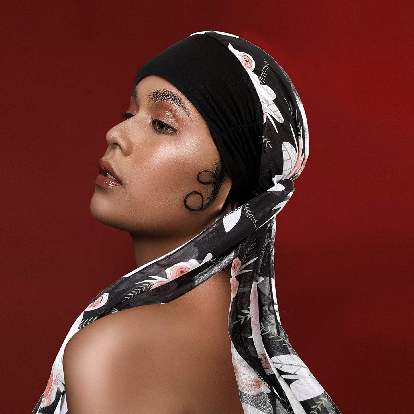 4 Pieces Headwear Turban Sleep Beanie Head Scarf Long Hair Head Turbans for Women Apparel & Accessories > Clothing Accessories > Headwear Syhood   
