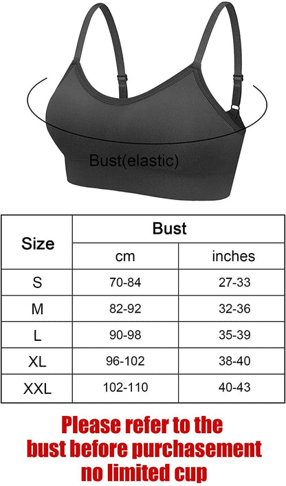 4 Pieces Neck Bralettes Wireless Cami Bra Tank Top Bra Sports Bra for Women Girls