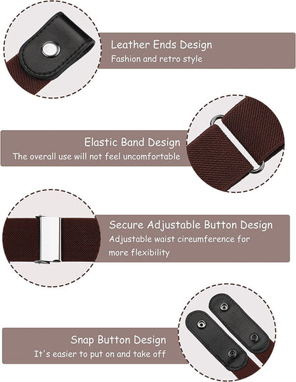 4 Pieces No Buckle Stretch Belt Adjustable Unisex Belt Invisible Elastic Belt for Men Women Jeans Pants Skirts Apparel & Accessories > Clothing Accessories > Belts Syhood   