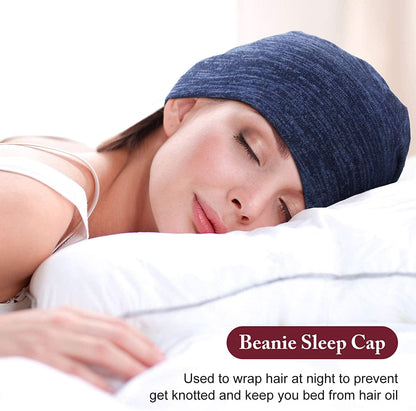 4 Pieces Satin Lined Sleep Cap Slouchy Beanie Hat Night Hair Cap for Women (Black, Navy Blue, Khaki, Wine Red) Apparel & Accessories > Clothing Accessories > Headwear SATINIOR   